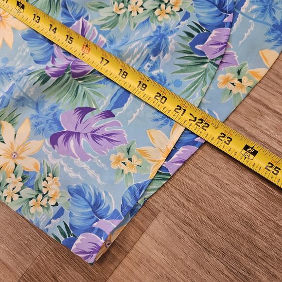 Vtg Dress Floral Wrap Skirt Women 12 Mini Blue Tropical Beach Cottage Boho Retro - Picture 9 of 9